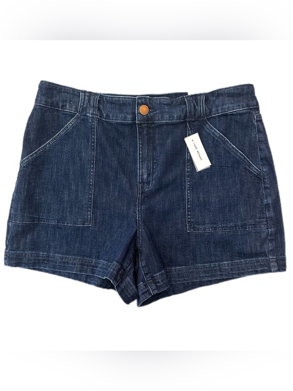 NWT LANE BRYANT Girlfriend Fit High-Rise Jean Shorts size 16 cotton spandex